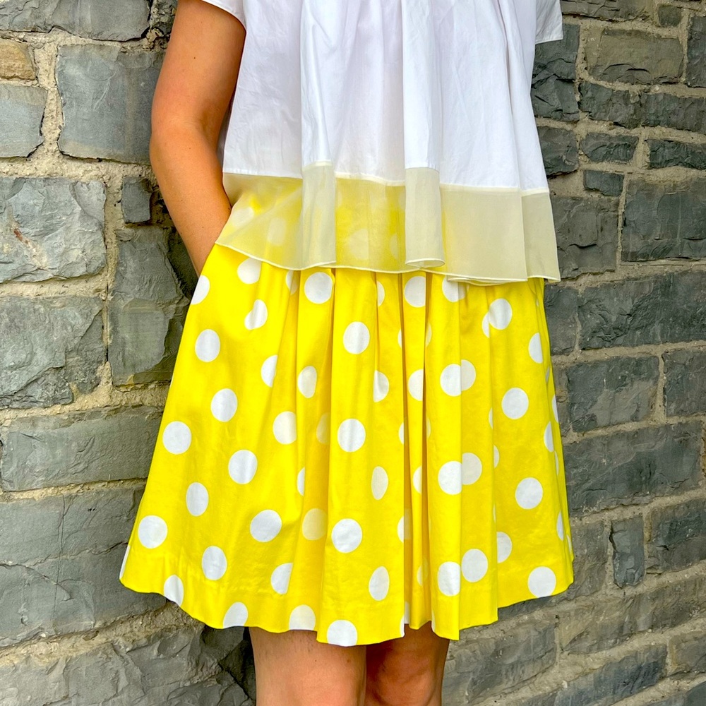Pink Tartan Yellow Polka Dot Skirt 🇨🇦